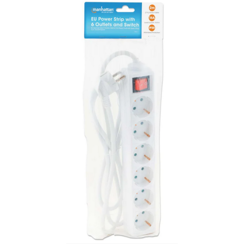 Prelungitor Manhattan 168335, 6 x Sockets, White