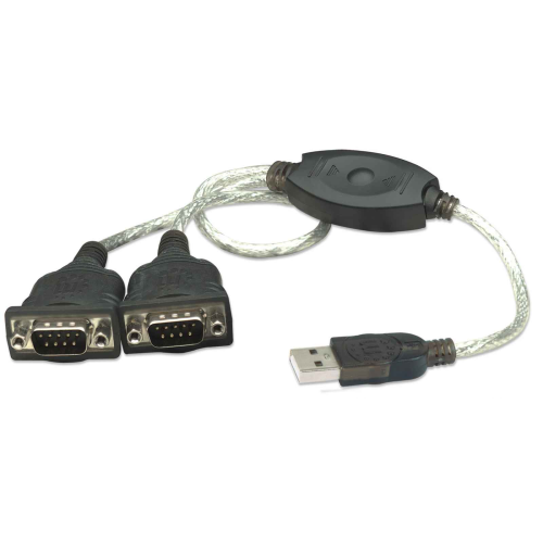 Cablu Manhattan 174947, 2 x RS232 - USB-A, 0.45 m, Black