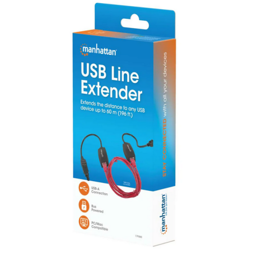 Cablu extender Manhattan 179300, USB 1.0 - USB 1.1, Black