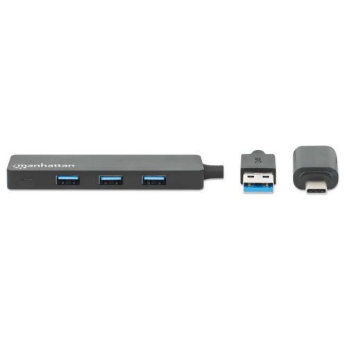 Hub USB Manhattan 180863, 3 x USB 3.2 gen 1, Black
