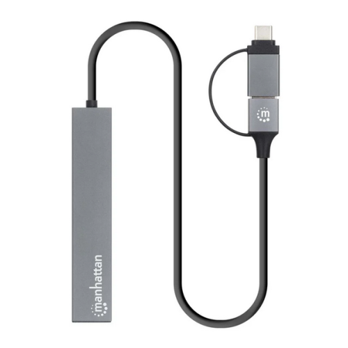 Hub USB Manhattan 181006, 4 x USB 3.2 gen 1, Gray