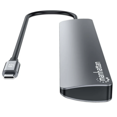 HUB USB Manhattan 181167, 3 x USB-A, 4 x USB-C, Gray