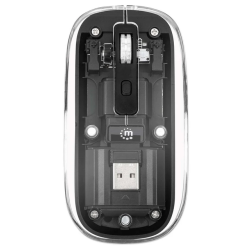 Mouse Optic Manhattan 190268, USB Wireless, Transparent