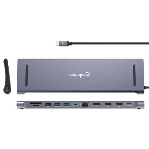 Docking Station Manhattan 12-in-1 190305, Gray