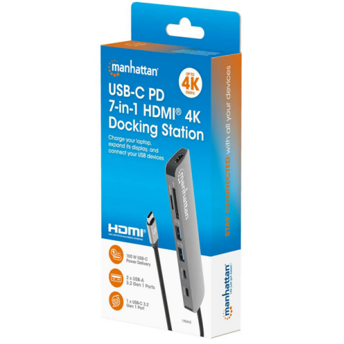 Docking Station Manhattan 7-in-1 190442, Gray