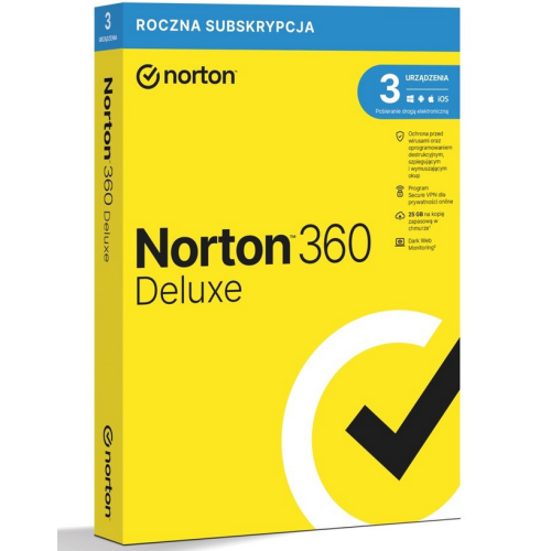 Norton 360 Deluxe, 3 Devices/1Year, Base Retail