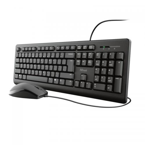 Kit Trust Primo 23970 -  Tastatura, USB, Black + Mouse Optic, USB, Black