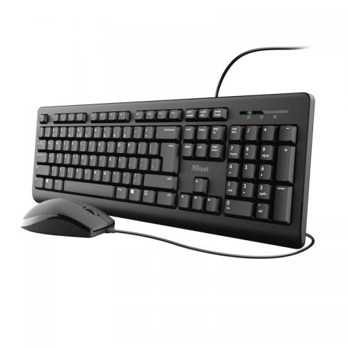 Kit Trust Primo 23970 - Tastatura, USB, Black + Mouse Optic, USB, Black