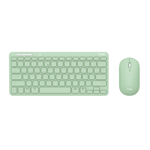 Kit Wireless Trust LYRA - Tastatura Bluetooth/USB Wireless Green + Mouse Optic, USB Wireless, Green