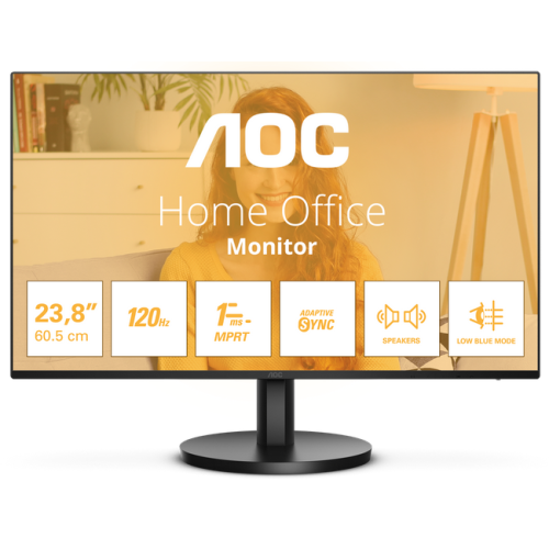 Monitor LED AOC 24B3QA2, 23.8 inch, 1920 x 1080 pixeli, 1 ms, Black