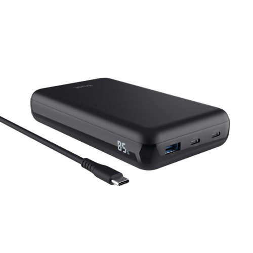 Baterie portabila Trust Laro, 100W, 2 x USB-C, 1 x USB, Black