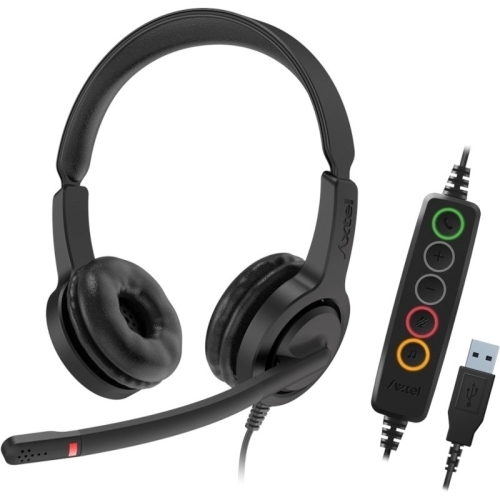 Casti cu microfon Axtel Voice UC28-35 duo NC, USB-A/3.5 mm jack, Black