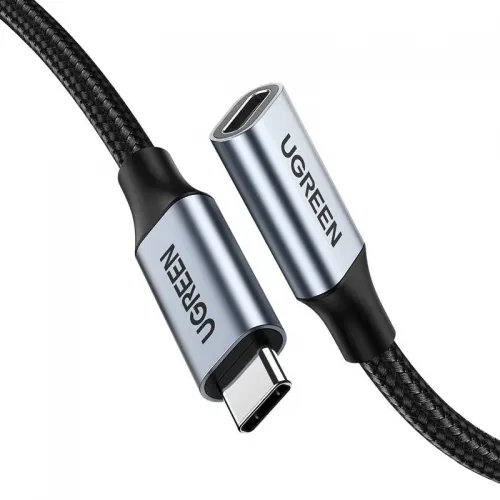Cablu de date Ugreen US372, USB-C male - USB-C female, 1m, Gray