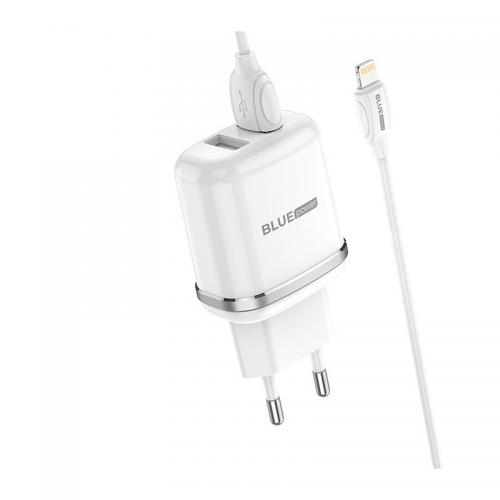 Incarcator retea Blue Power BLBA25A, 2x USB, 2.4A, White