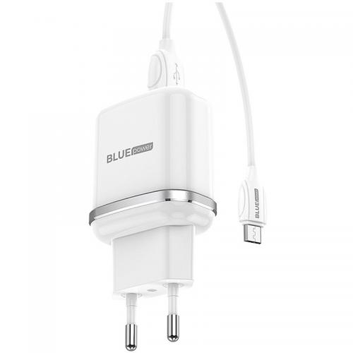 Incarcator retea Blue Power BMBA25A, 2x USB, 2.4A, White