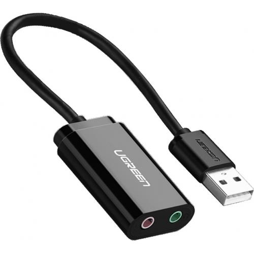 Placa de sunet Ugreen 30724, 2x 3.5mm jack - USB, Black