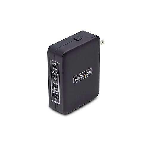 Alimentator Startech 3114GCU-WALL-CHARGER, 3 x USB-C/1x USB-A, 140 W, Black