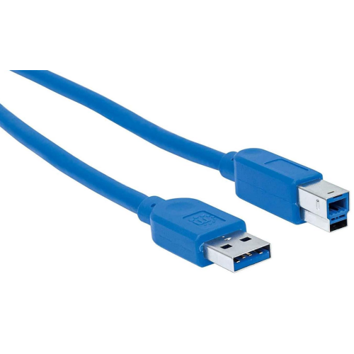 Cablu Manhattan 325400, USB 3.0 male - USB-B 3.0 male, 1 m, Blue