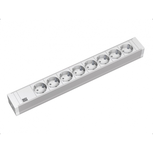 Bachmann IT PDU 8 x prize Schuko, in Schuko,  1U, impamantare, fara intrerupator, 2 metri, RAL 7035, PVC