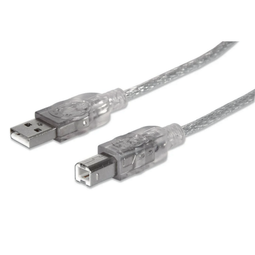 Cablu Manhattan 333405, USB 2.0 - USB-B, 1.8  m, Transparent