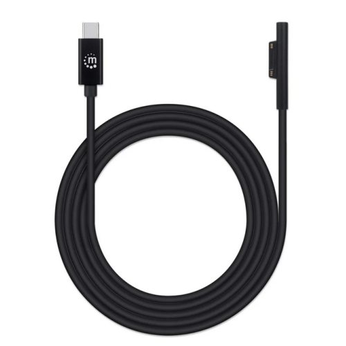 Cablu Manhattan 353632 pentru Surface Book/Pro/Go, USB-C male - Surface Connect, 1.8 m, Black