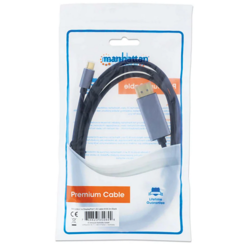 Cablu Manhattan 354844, USB-C male - DisplayPort male, 2 m, Black