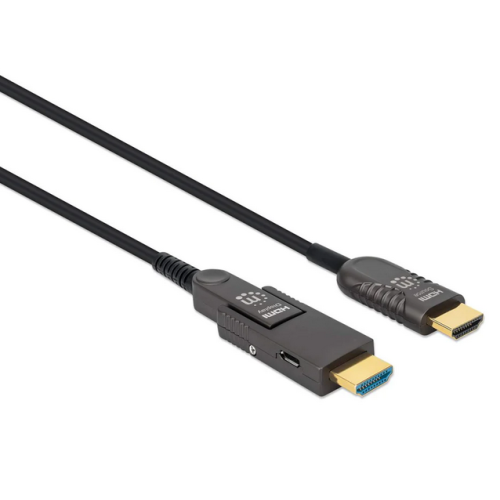 Cablu Mnahattan 355520, HDMI male - HDMI male, 30 m, Black