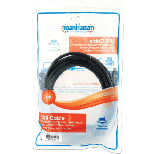 Cablu de date Manhattan 355971, USB-C male - USB-C male, 5 m, Black