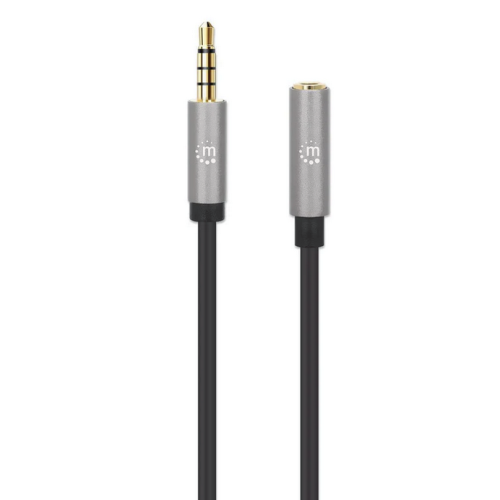 Cablu Manhattan 356022, 3.5 mm jack male - 3.5 mm jack female, 1m, Black