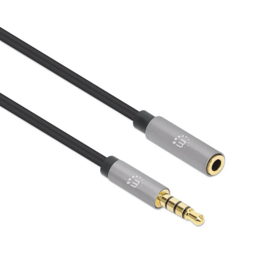 Cablu Manhattan 356022, 3.5 mm jack male - 3.5 mm jack female, 1m, Black