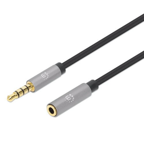 Cablu Manhattan 356046, 3.5 mm jack male - 3.5 mm jack female, 3 m, Black