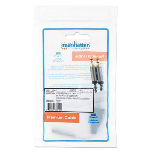 Cablu Manhattan 356121, 3.5 mm jack male - 2 x 3.5 mm jack female, 0.15 m, Gray