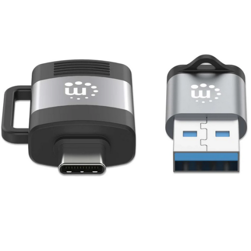 Set adaptoare Manhattan 356329, USB-C male/female - USB-A male/female, Black