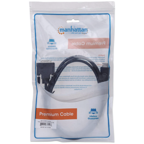 Cablu Manhattan 372503, HDMI male - DVI-D male, 1.8 m, Black