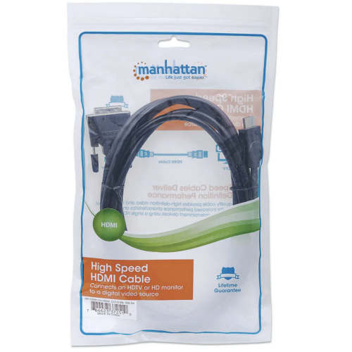 Cablu Manhattan 372510, HDMI male - DVI-D male, 3 m, Black