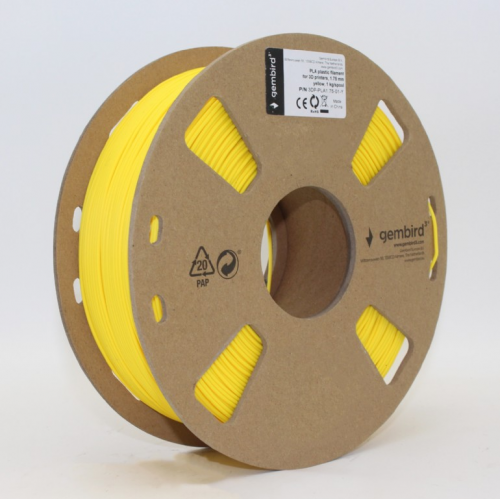 Filament Gembird 3DP-PLA1.75HY-01-Y, PLA, 1.75mm, 1kg, Yellow
