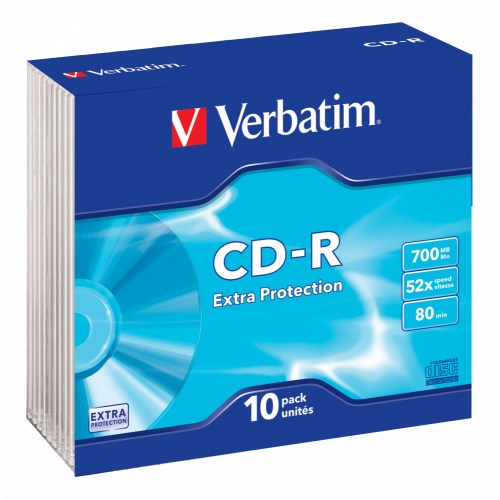 Pachet CD-R Vebratim Extra Protection Surface, 52X, 700MB, 10buc