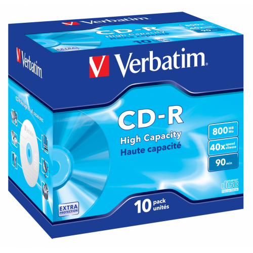 Pachet CD-R Vebratim Extra Protection Surface, 40X, 800MB, 10buc