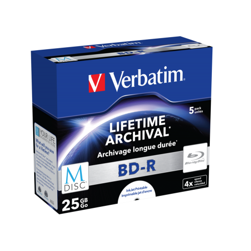 Pachet Blu-Ray R Verbatim 43823 Inkjet Printable, 4X, 25GB, 5buc