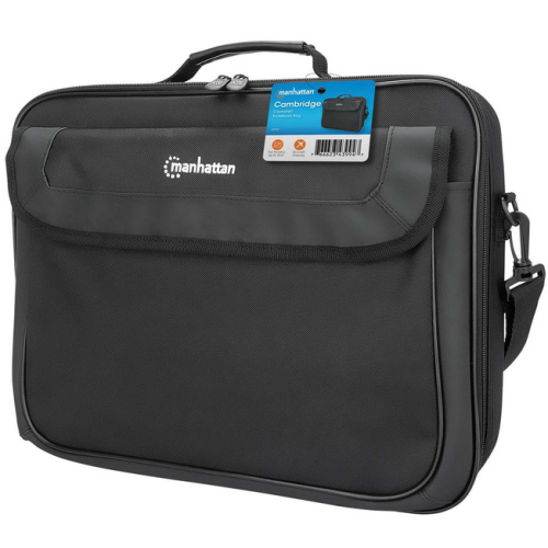 Geanta Manhattan Cambridge Clamshell pentru laptop de 15.6 inch, Black