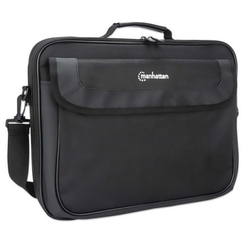 Geanta Manhattan Cambridge Clamshell pentru laptop de 15.6 inch, Black