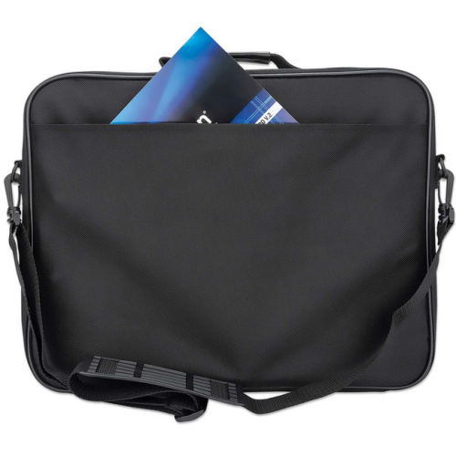 Geanta Manhattan Cambridge Clamshell pentru laptop de 15.6 inch, Black