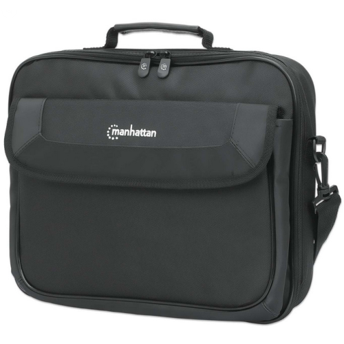 Geanta Manhattan Cambridge Clamshell pentru laptop de 14.1 inch, Black
