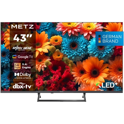 Televizor QLED METZ Smart 43MQF7500Z Seria MQF7500Z, 43 inch, Ultra HD 4K, Black