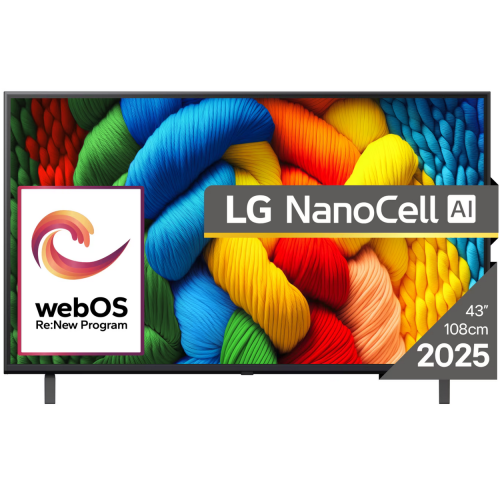 Televizor LED NanoCell LG Smart 43NANO80A3B, Seria NANO80, 45 inch, Ultra HD 4K, Black