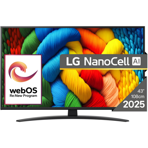 Televizor LED NanoCell LG Smart 43NANO81A3A, Seria NANO81, 43 inch, Ultra HD 4K, Black