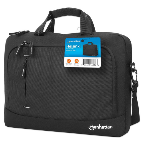 Geanta Manhattan Helsinki Eco-friendly pentru laptop de 14.1 inch, Black