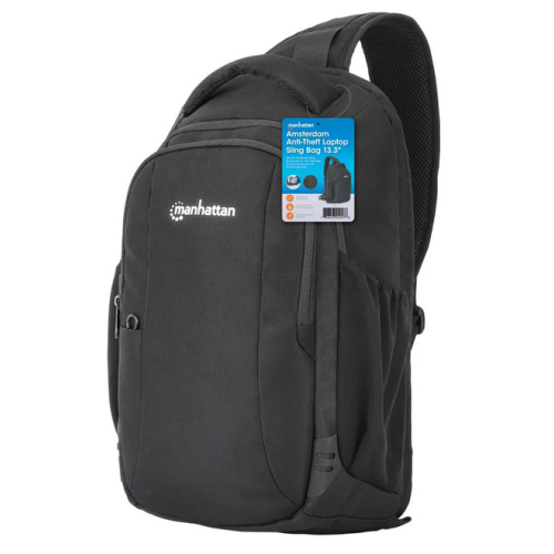 Rucsac Manhattan Amsterdam Anti-Theft Sling Bag pentru laptop de 13.3 inch, Black