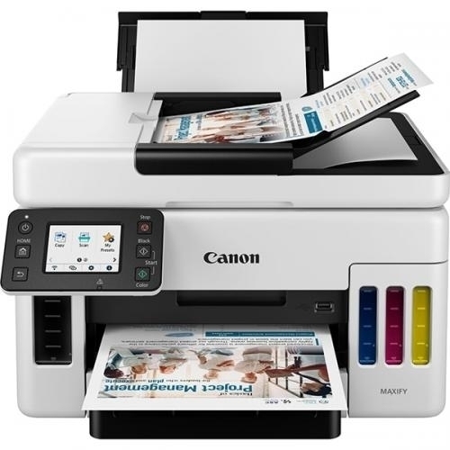 Multifunctional inkjet color CISS Canon Maxify GX6040, ( Print,Copy ,Scan, Cloud), dimensiune A4 , duplex printare, ADF, viteza 24 ppmalb-negru, 15.5 ppm color, rezolutie 600X1200 dpi, alimentare hartie 250+100 coli, Scannet CIS, rezolutie scanare:1200x12