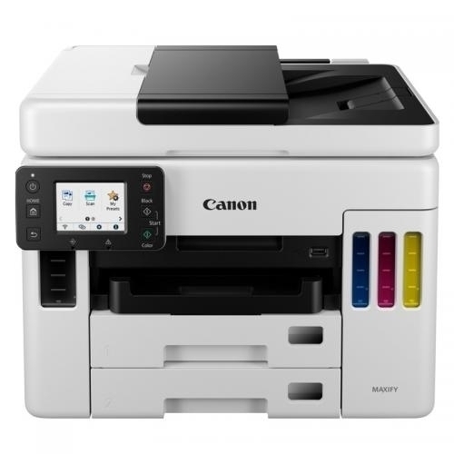 Multifunctional inkjet color CISS Canon Maxify GX7040, ( Print, Copy,Scan, Fax, Cloud), dimensiune A4 , duplex printare, ADF, viteza 24 ppm alb-negru, 15.5 ppm color, rezolutie 600X1200 dpi, alimentare hartie 250+250+100 coli, Scannet CIS, rezolutie scana